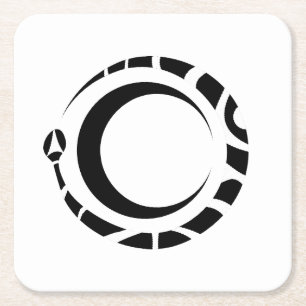 ouroboros en maan kartonnen onderzetters