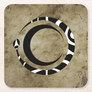ouroboros en maan kartonnen onderzetters
