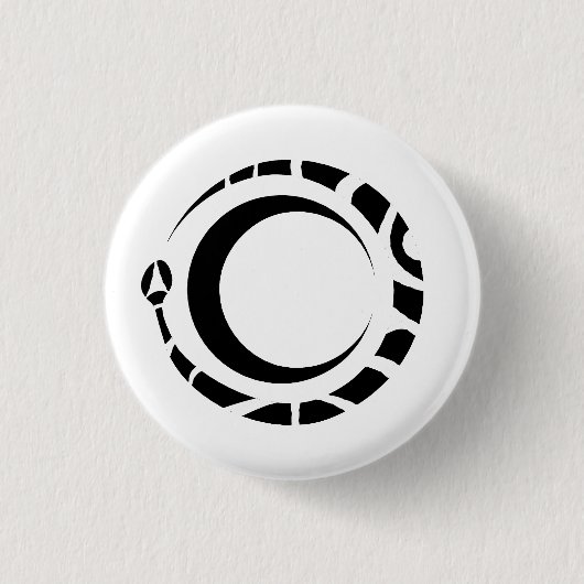 ouroboros en maan ronde button 3,2 cm (Voorkant)