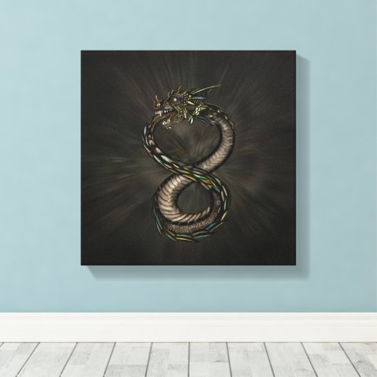 Ouroboros - Infinity Dragon Canvas Afdruk (Insitu (Houten vloer))