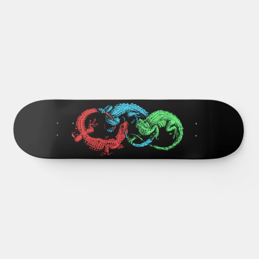 Ouroboros Lizards Black Persoonlijk Skateboard (Horizontaal)