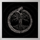 Ouroboros met levensboom poster (Voorkant)