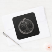 Ouroboros met levensboom vierkante sticker (Envelop)
