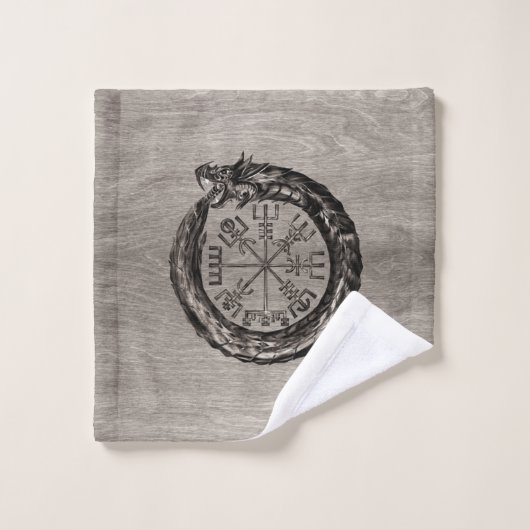 Ouroboros met Vegvisir Bad Handdoek (Wasdoekje)