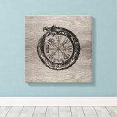 Ouroboros met Vegvisir Canvas Afdruk (Insitu (Houten vloer))