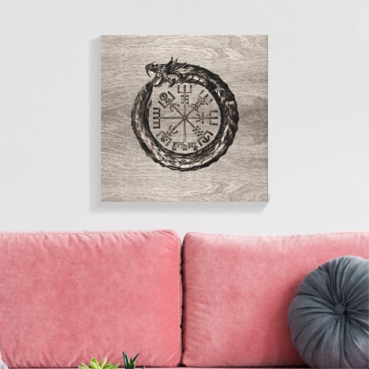 Ouroboros met Vegvisir Canvas Afdruk (Insitu (Woonkamer))