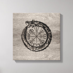 Ouroboros met Vegvisir Canvas Afdruk