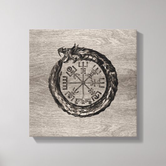 Ouroboros met Vegvisir Canvas Afdruk (Voorkant)