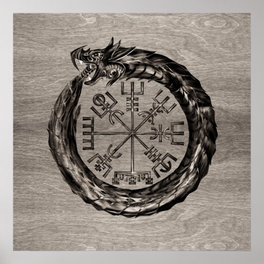 Ouroboros met Vegvisir Poster (Voorkant)