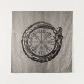 Ouroboros met Vegvisir Wandkleed (Voorkant (horizontaal))