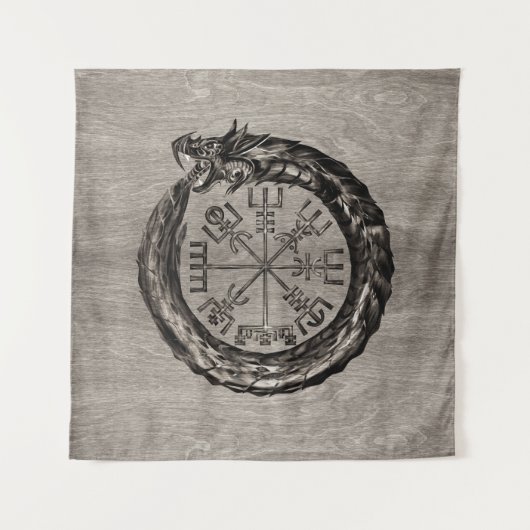 Ouroboros met Vegvisir Wandkleed (Voorkant)