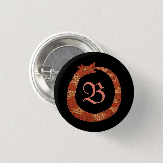 Ouroboros-monogram Ronde Button 3,2 Cm (Voorkant /achterkant)