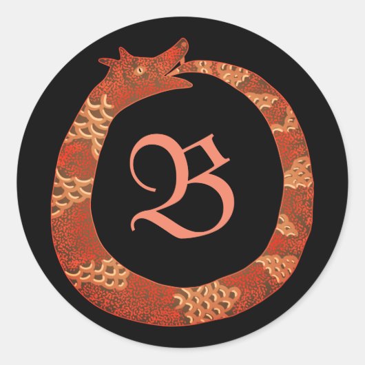 Ouroboros-monogram Ronde Sticker (Voorkant)