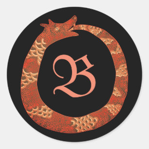 Ouroboros-monogram Ronde Sticker