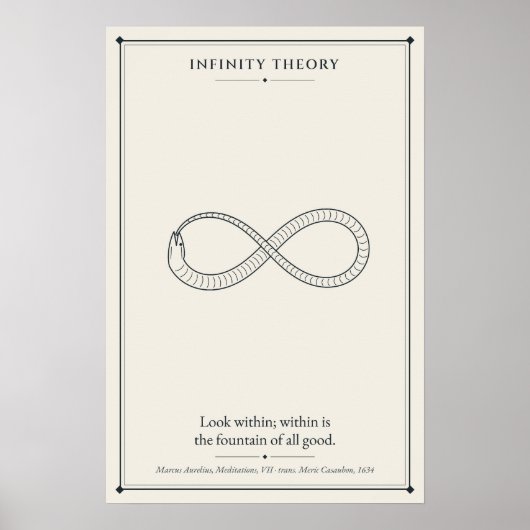 Ouroboros Oneindigheidsslang met Marcus Aurelius Poster (Voorkant)