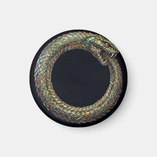 Ouroboros — Oude Slangsymbool Runen Poster Magneet (Voorkant)