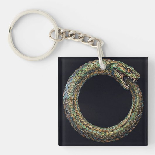 Ouroboros — Oude Slangsymbool Runen Poster Sleutelhanger (voorkant)
