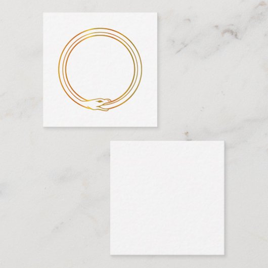 Ouroboros snake golden self-ingeing slang symbol aanbevelingskaartje (Voorkant / Achterkant)