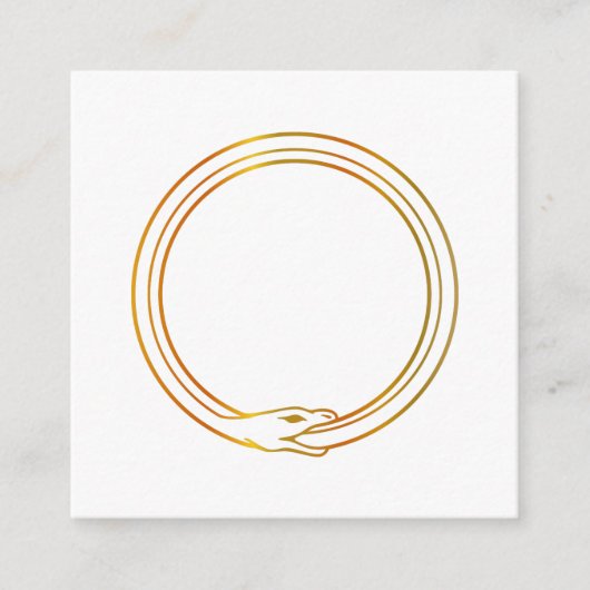 Ouroboros snake golden self-ingeing slang symbol informatiekaartje (Voorkant)