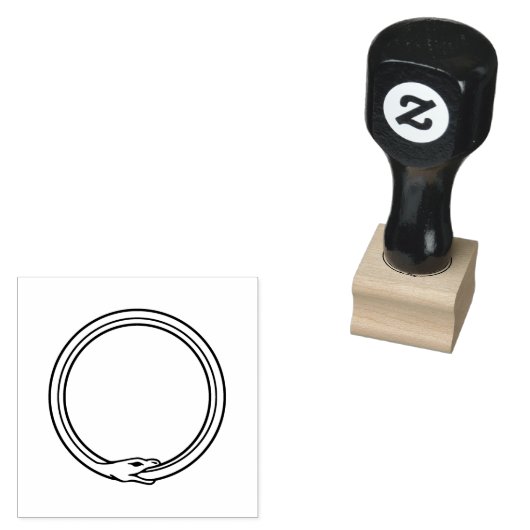 Ouroboros snake golden self-ingeing slang symbol rubberstempel (Gestempeld)