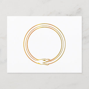Ouroboros snake golden self-ingeing slang symbol uitnodiging briefkaart