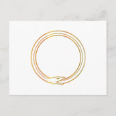 Ouroboros snake golden self-ingeing slang symbol uitnodiging briefkaart (Voorkant)
