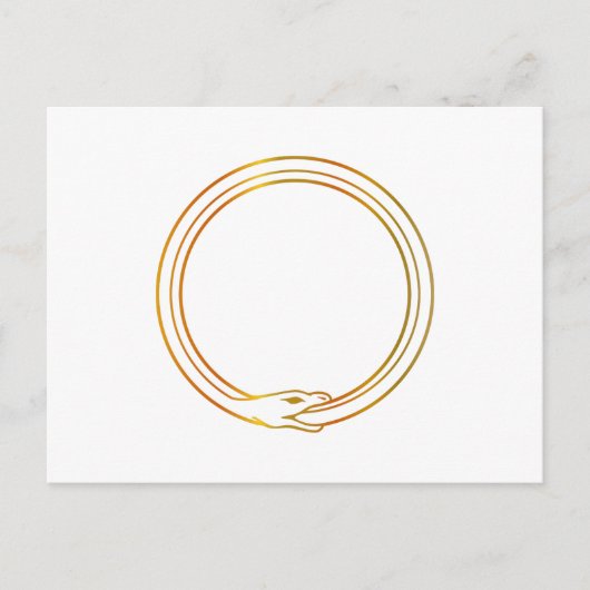 Ouroboros snake golden self-ingeing slang symbol uitnodiging briefkaart (Voorkant)