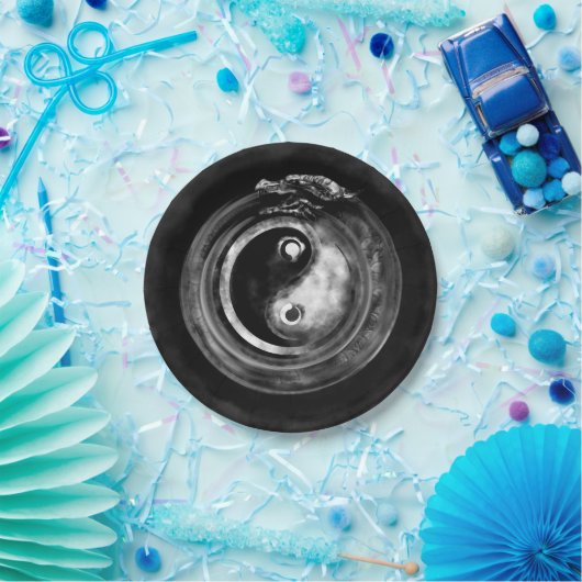 Ouroboros Yin - Yang Papieren Bordje (Feest)