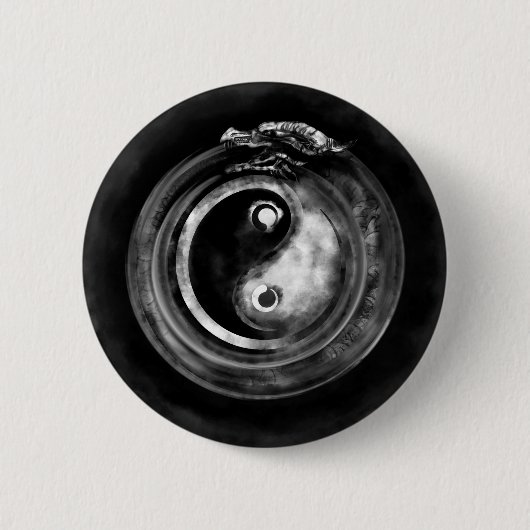 Ouroboros Yin - Yang Ronde Button 5,7 Cm (Voorkant)