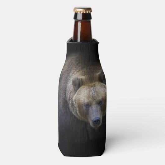 Ours Brun Grizzly Animal Vie Sauvage Forêt Jungle Flesjeskoeler (Fles Voorkant)