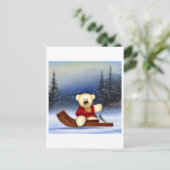 Ourson in Sneeuwrog Briefkaart (Staand voorkant)