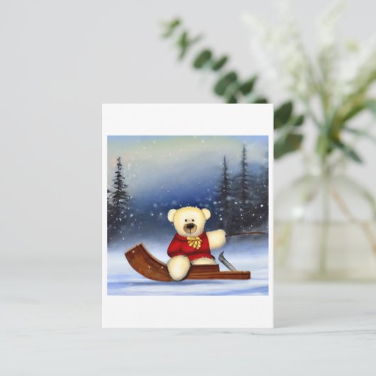 Ourson in Sneeuwrog Briefkaart (Staand voorkant)