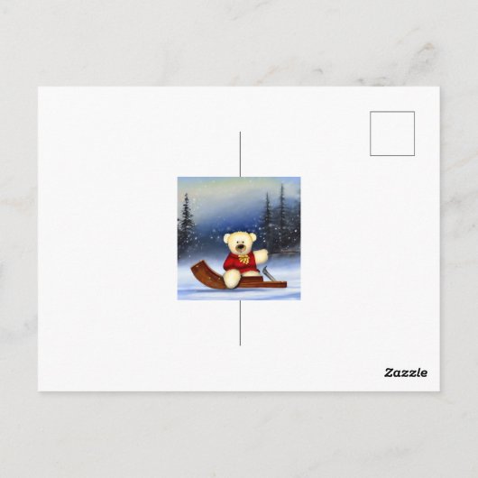 Ourson in Sneeuwrog Briefkaart (Achterkant)