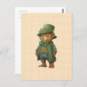 Ourson Saint Patrick - Iers groen kostuum Briefkaart