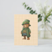 Ourson Saint Patrick - Iers groen kostuum Briefkaart (Staand voorkant)