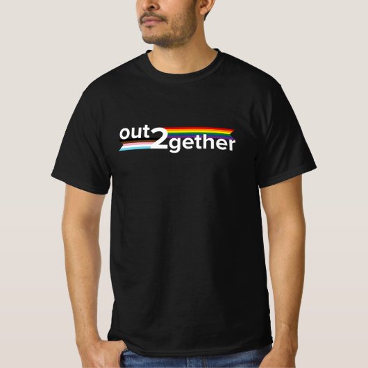 Out2together T-shirt donkere kleuren (Voorkant)