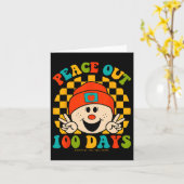 Out 100 Days Of School Teacher Student Eyes Happy  Kaart (Gele Bloem)