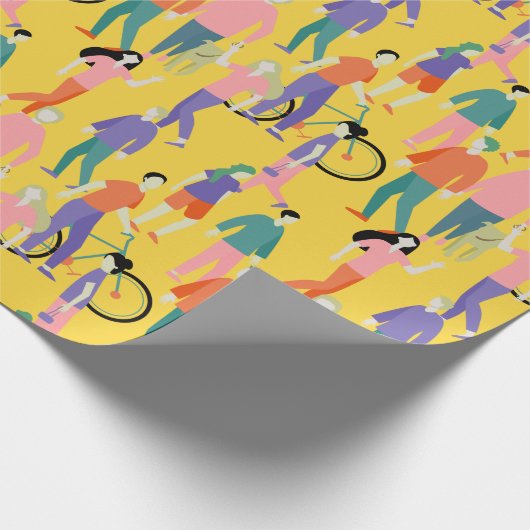 Out and About People Pattern Cadeaupapier (Hoek)