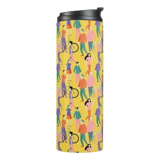 Out and About People Pattern Thermosbeker (Gedraaid links)
