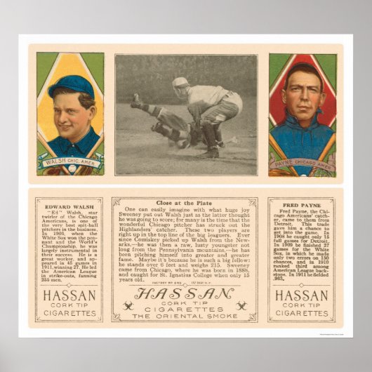 Out At Home White Sox Baseball 1912 Poster (Voorkant)
