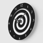 Out Black Spiral Hypno Wall Clock Grote Klok (Hoek)