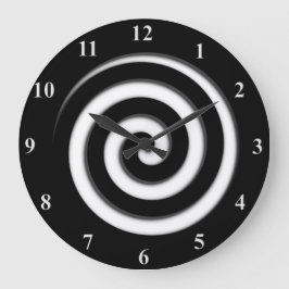 Out Black Spiral Hypno Wall Clock Grote Klok