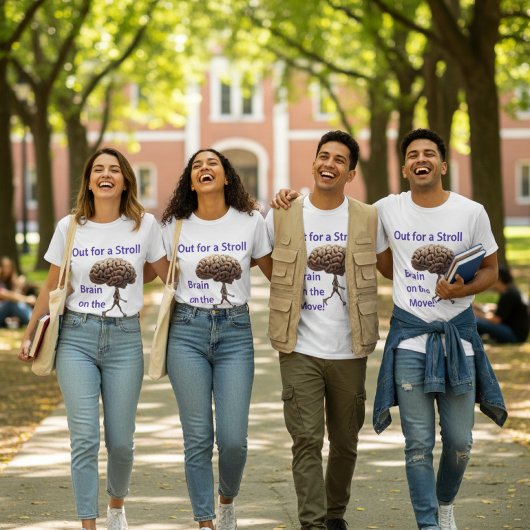"Out for a Stroll, Brain on the Move" T-shirt