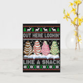 Out Here Lookin' Like A Snack Christmas Cakes Debb Kaart (Gele Bloem)