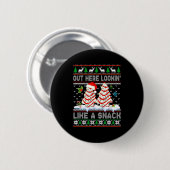 Out Here Lookin' Like A Snack Christmas Cakes Debb Ronde Button 5,7 Cm (Voorkant /achterkant)