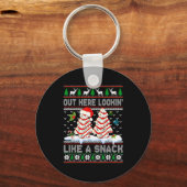 Out Here Lookin' Like A Snack Christmas Cakes Debb Sleutelhanger (Voorkant)