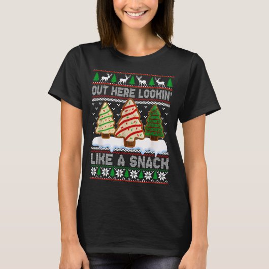 Out Here Lookin' Like A Snack Christmas Cakes Debb T-shirt (Voorkant)