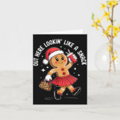 Out Here Looking Like A Snack Funny Boujee Xmas Gi Kaart (Gele Bloem)