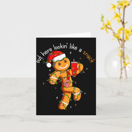 Out Here Looking Like A Snack Funny Boujee Xmas Gi Kaart (Gele Bloem)