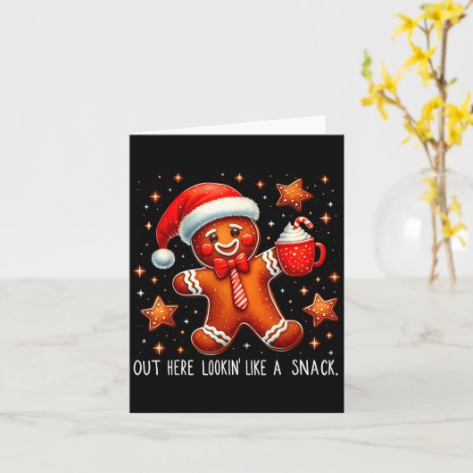Out Here Looking Like A Snack Funny Boujee Xmas Gi Kaart (Gele Bloem)